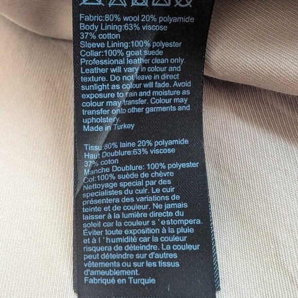 All Saints US Size 2 Wool Lyla Pea Coat in Camel Color - Picture 6 of 16